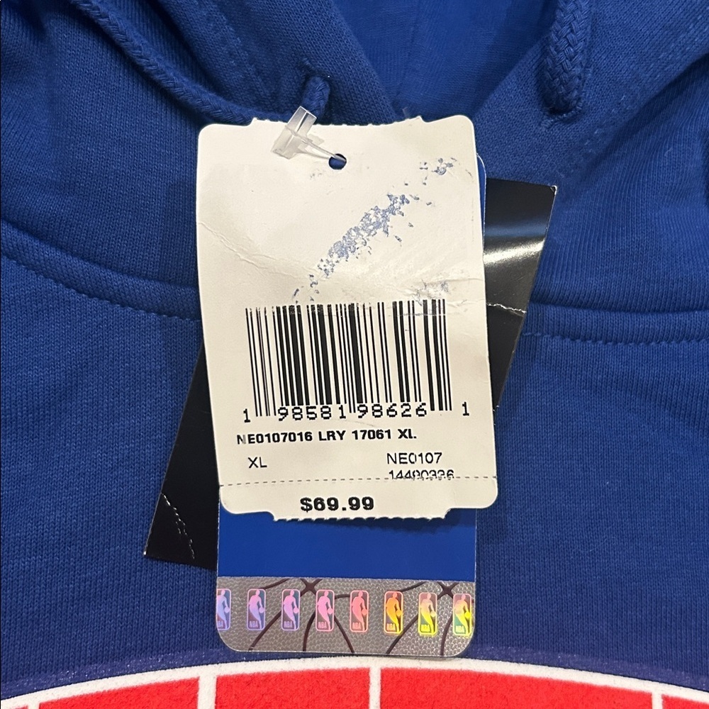 NBA Sixers Royal Blue Pullover Hoodie with Red Logo XL - Picture 4 of 4